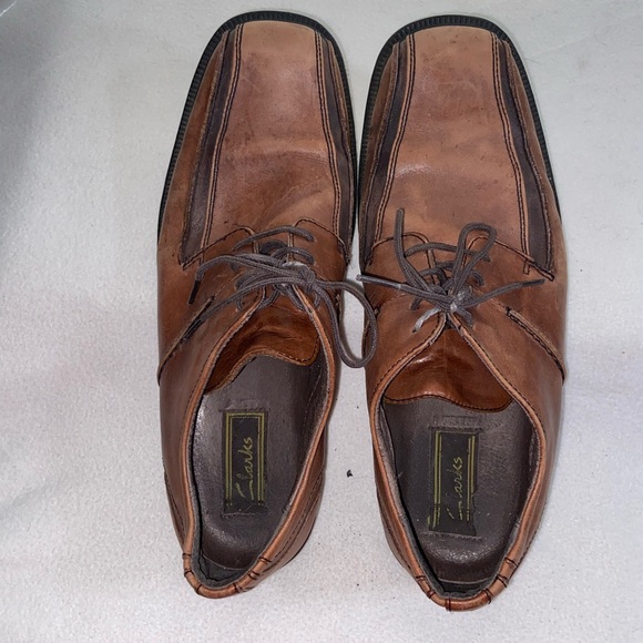 Clarks Other - Clarks Men’s 11 Brown Leather Square Toe Lace Up Dress Shoes Comfort Oxford
